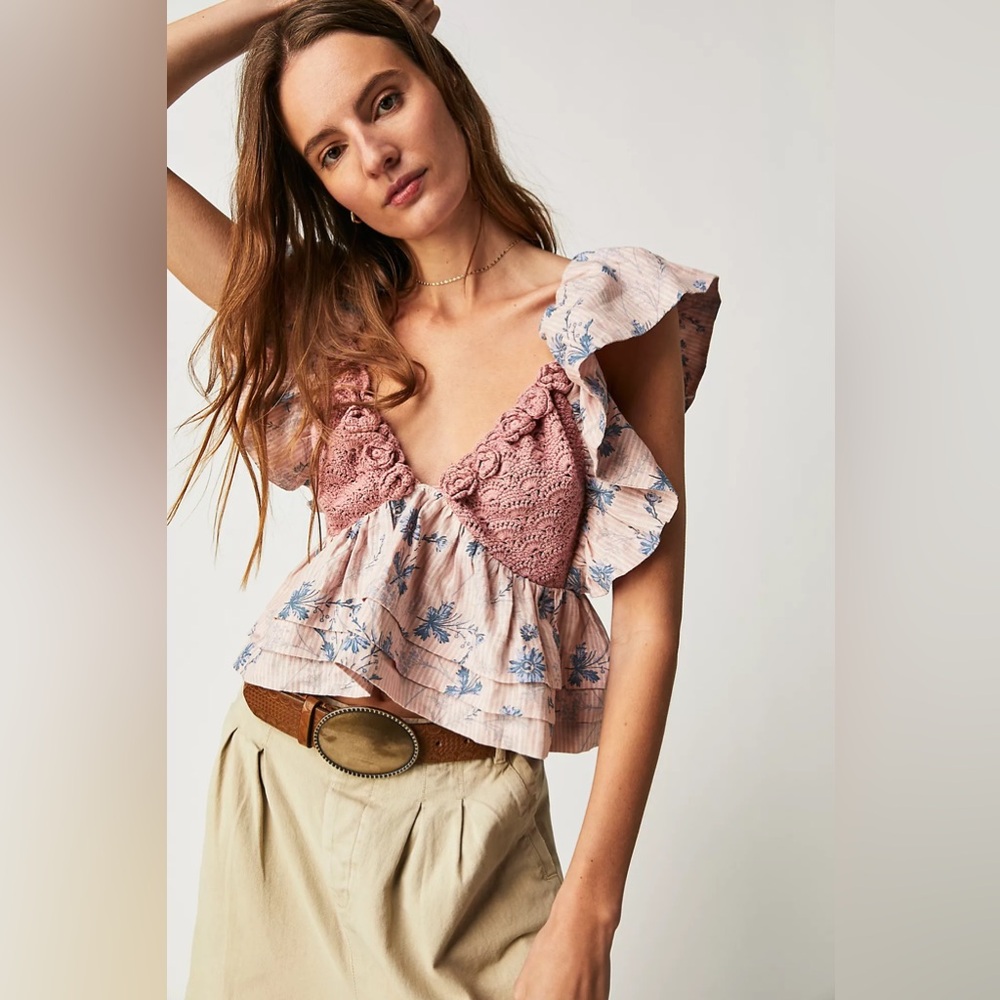 Free People Buttercup Crochet Top